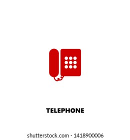 telephone icon. telephone vector design. sign design. red color