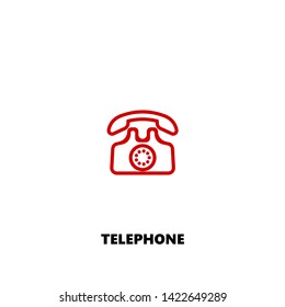 telephone icon. telephone vector design. sign design. red color