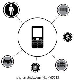 Telephone icon. Vector illustration