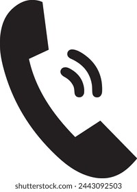 Telephone icon vector illustration on white background. Handset icon with waves. Phone symbol for website design, logo, app, UI.