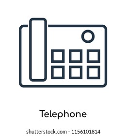 Telephone icon vector isolated on white background, Telephone transparent sign , thin symbols or lined elements in outline style