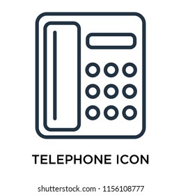 Telephone icon vector isolated on white background, Telephone transparent sign , linear pictogram or outline logo design in lined style