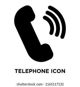 Telephone icon vector isolated on white background, Telephone transparent sign , black symbols