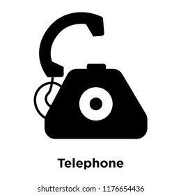 Telephone icon vector isolated on white background, logo concept of Telephone sign on transparent background, filled black symbol