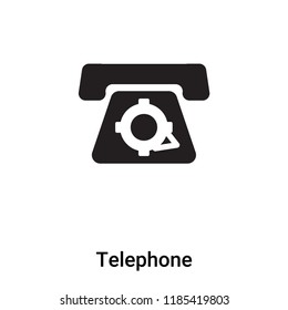 Telephone icon vector isolated on white background, logo concept of Telephone sign on transparent background, filled black symbol