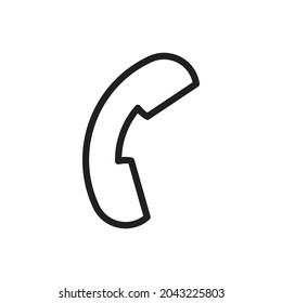 Telefonisches Symbol, Vektorlinie auf weißem Hintergrund für Web, Präsentation, Logo, Symbol. 