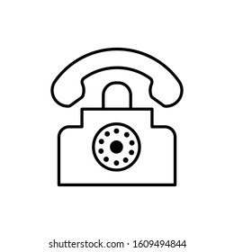 Telephone icon vector in line style design on white background