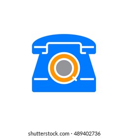 telephone icon vector, old phone solid sign, colorful pictogram isolated on white. logo illustration
