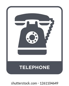 telephone icon vector on white background, telephone trendy filled icons from Customer service collection, telephone simple element illustration
