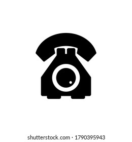 Telephone icon vector. Retro phone symbol illustration on white background