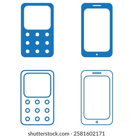 Telephone icon, vector set. Phone icon set, vector, silhouette. Contact us, symbol, sign, logo vector. Cell phone pictogram communication icon. 1176