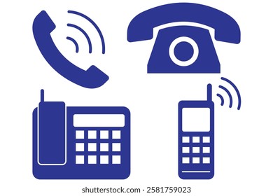 Telephone icon, vector set. Phone icon set, vector, silhouette. Contact us, symbol, sign, logo vector. Cell phone pictogram communication icon. set of  mobile, land phone. eps 888