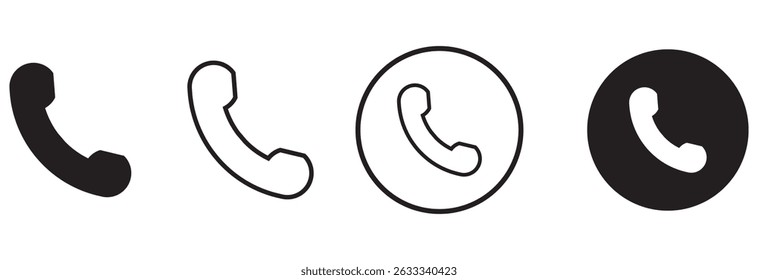 Telephone icon, vector set. Phone icon set, vector, silhouette. Contact us, symbol, sign, logo vector. Contact us. Contact us symbol. Cell phone pictogram. Vector illustration eps 10