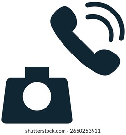 Vetor de ícone de telefone, simbolizando comunicação, contato e atendimento ao cliente. Ideal para conexões empresariais, linhas diretas de suporte e elementos de interface digital para chamadas.