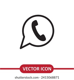 Telefone Symbol Vektor, Whatsapp Zeichen flach Vektorgrafik Einfache Illustration für Grafik und Web.eps