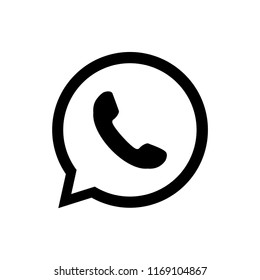 Telephone icon, Whatsapp Logo Phone in Bubble Icon Vector