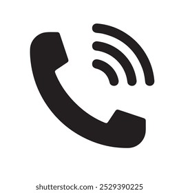 Telefonsymbol mit weißem Hintergrund 