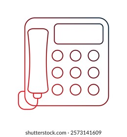 telephone icon with white background vector stock illustration