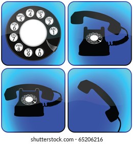 telephone icons collection against white background, abstract vector art illustration