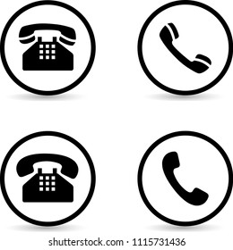 telephone icons. eps 10. vector.