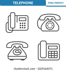 Telephone Icons. Professional, pixel perfect icons optimized for both large and small resolutions. EPS 8 format. 5x size for preview.