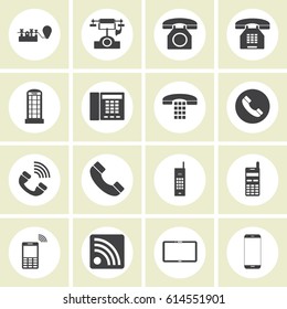 telephone icons set