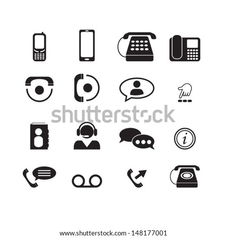 Telephone icons set