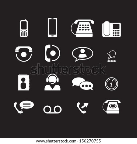 Telephone icons set