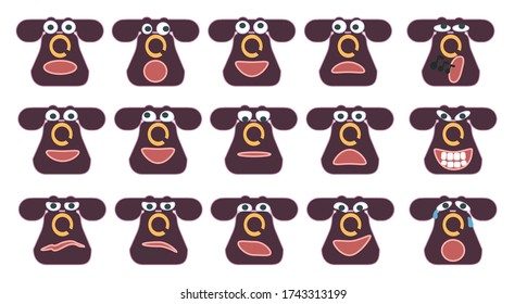 Telephone icons set. Cartoon persons. Chat phone icons. Emotions. Flat design. Vector. Isolation. White background.