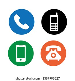 Telephone icons set on white background