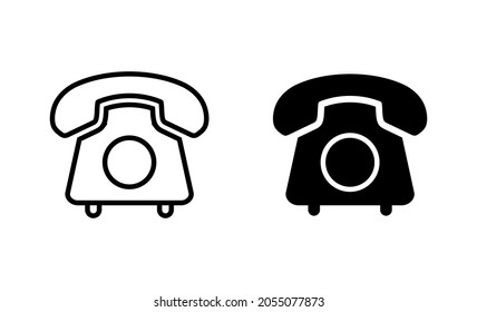 Telephone icons set. phone sign and symbol