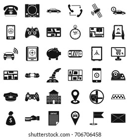 Telephone icons set. Simple style of 36 telephone vector icons for web isolated on white background