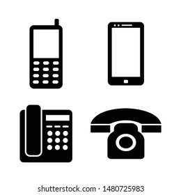 telephone icons set symbol vector - Vector