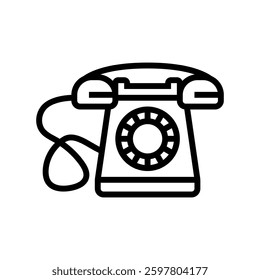 telephone industry line icon vector. telephone industry sign. isolated contour symbol black illustration