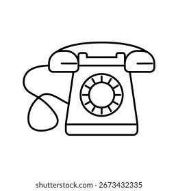 Telefonindustrieleitungssymbol, Vektor. Telefonzeichen. isoliertes Kontursymbol, schwarze Illustration