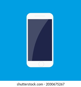 Telephone isolated on blue background. Vector graphics flat style Eps 10