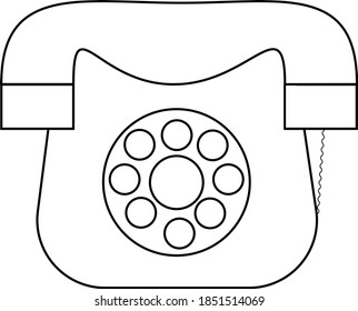 Telephone isolated on white background flat. Stock vector illustration.