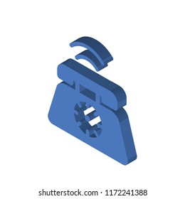 Telephone isometric left top view 3D icon