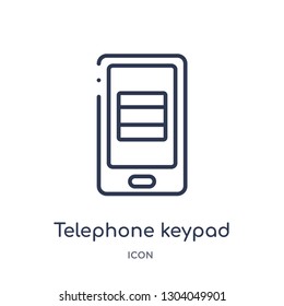 telephone keypad icon from user interface outline collection. Thin line telephone keypad icon isolated on white background.