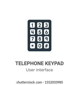 Telephone keypad vector icon on white background. Flat vector telephone keypad icon symbol sign from modern user interface collection for mobile concept and web apps design.