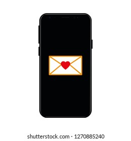 
telephone with letter and heart