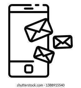 Telephone letters icon. Outline telephone letters vector icon for web design isolated on white background