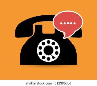 Telephone line communication icon vector illustration graphic design