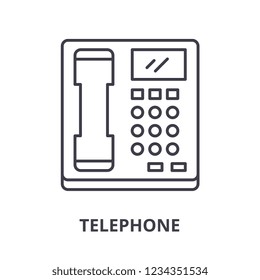 Telephone line icon concept. Telephone vector linear illustration, symbol, sign