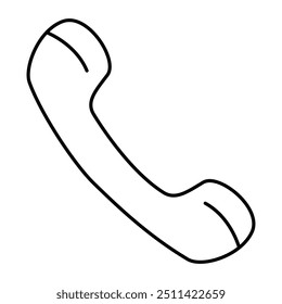 Telephone Line Icon. Contact Icon Editable Stroke Vector Illustration