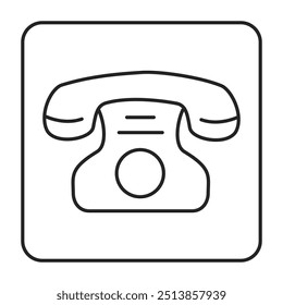 Telephone Line Icon. Contact Icon Editable Stroke Vector Illustration