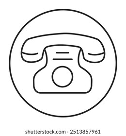 Telephone Line Icon. Contact Icon Editable Stroke Vector Illustration