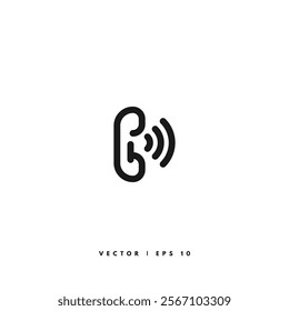 Telephone Line Icon. Editable Stroke