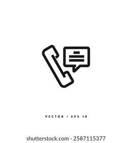 Telephone Line Icon. Editable Stroke