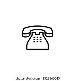 Telephone Line Icon In Flat Style Vector For Apps, UI, Websites. Black Icon Vector Illustration.